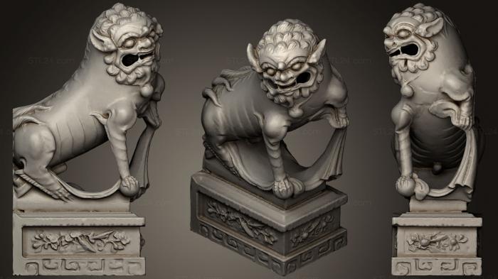 Figurines lions tigers sphinxes (Lion Statue 015 M, STKL_0237) 3D models for cnc